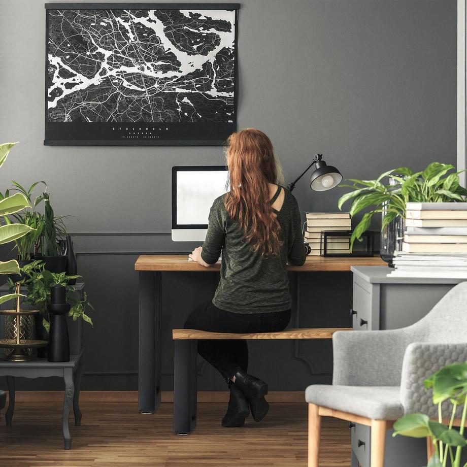 B2X  lot de 2 chemins de table noirs 