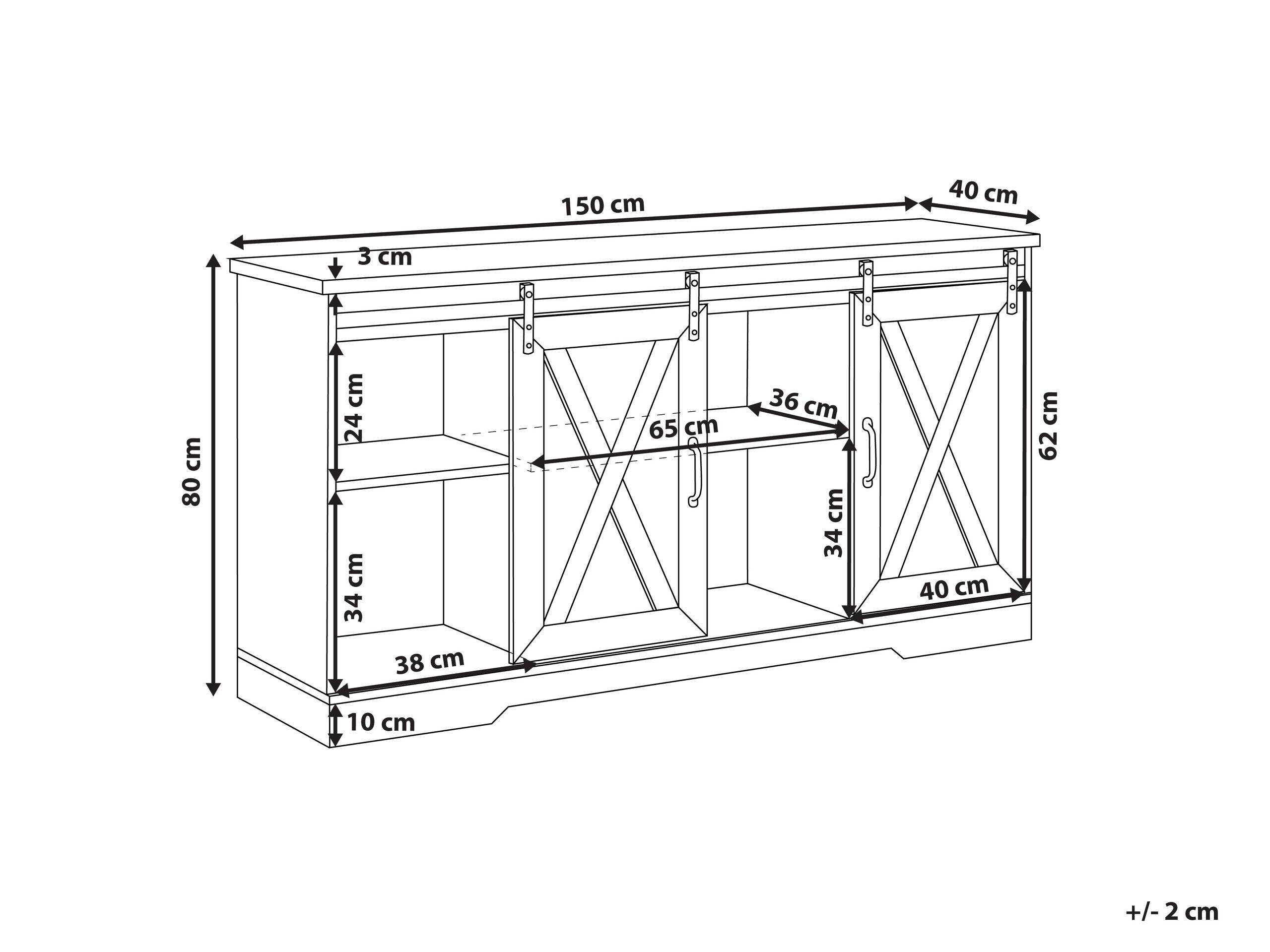 Beliani Sideboard aus MDF-Platte Rustikal ULAN  