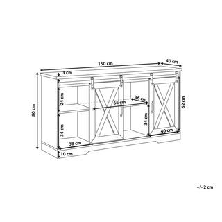 Beliani Sideboard aus MDF-Platte Rustikal ULAN  