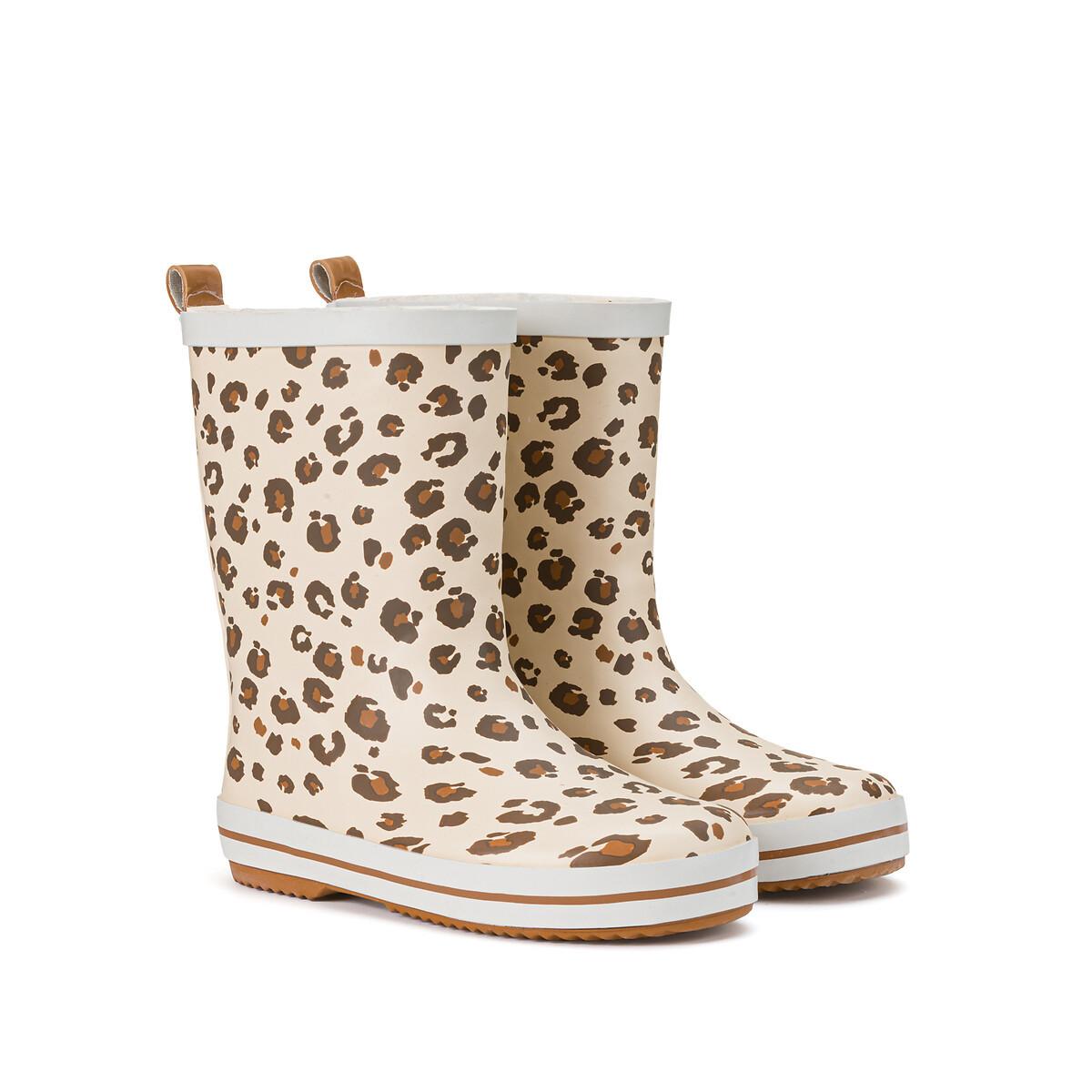 Image of Gummistiefel Mit Leopardenmotiv Unisex Weiss Bedruckt 30
