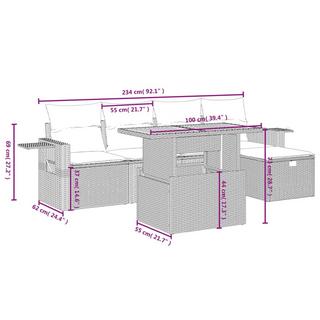 VidaXL Ensemble de canapés de jardin rotin synthétique  