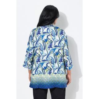 Ulla Popken Tunica Paisley Taglio Svasato Scollo Montante Maniche 3/4  