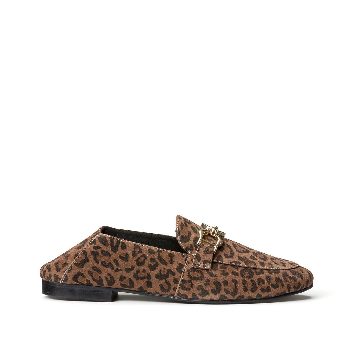 La Redoute Collections  Leder-Loafer mit Leo-Print 