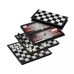 Spiele Schach-Backgammon-Dame-Set, Feld 37 mm