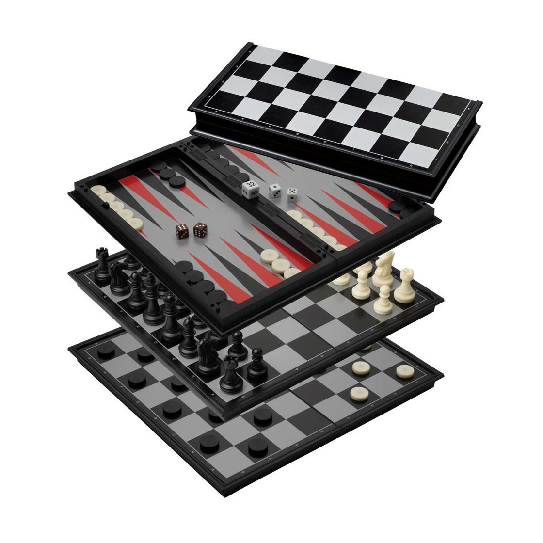 Image of Philos 2506 - Schach-Backgammon-Dame-Set, Kunststoff, Feld 37 mm, magnetisch