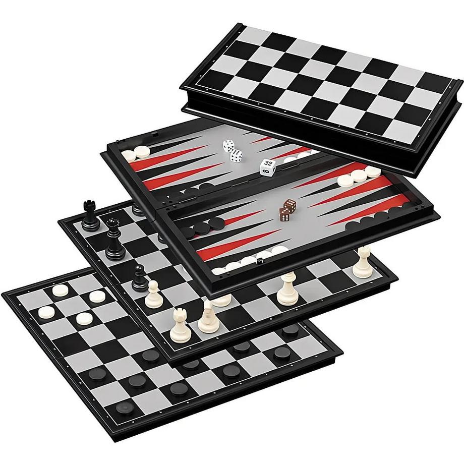 Philos  Spiele Schach-Backgammon-Dame-Set, Feld 37 mm 
