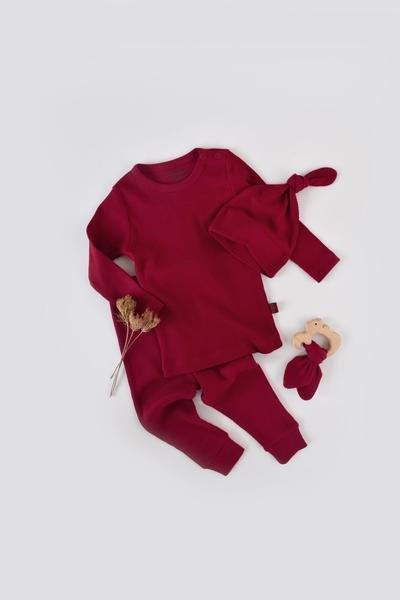 BabyCosy Organic  Set, Pantalon, T-shirt à manches longues, Bonnet 