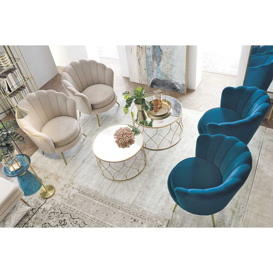 mutoni Table d&#039;appoint Elenor ronde J17 (lot de 2)  