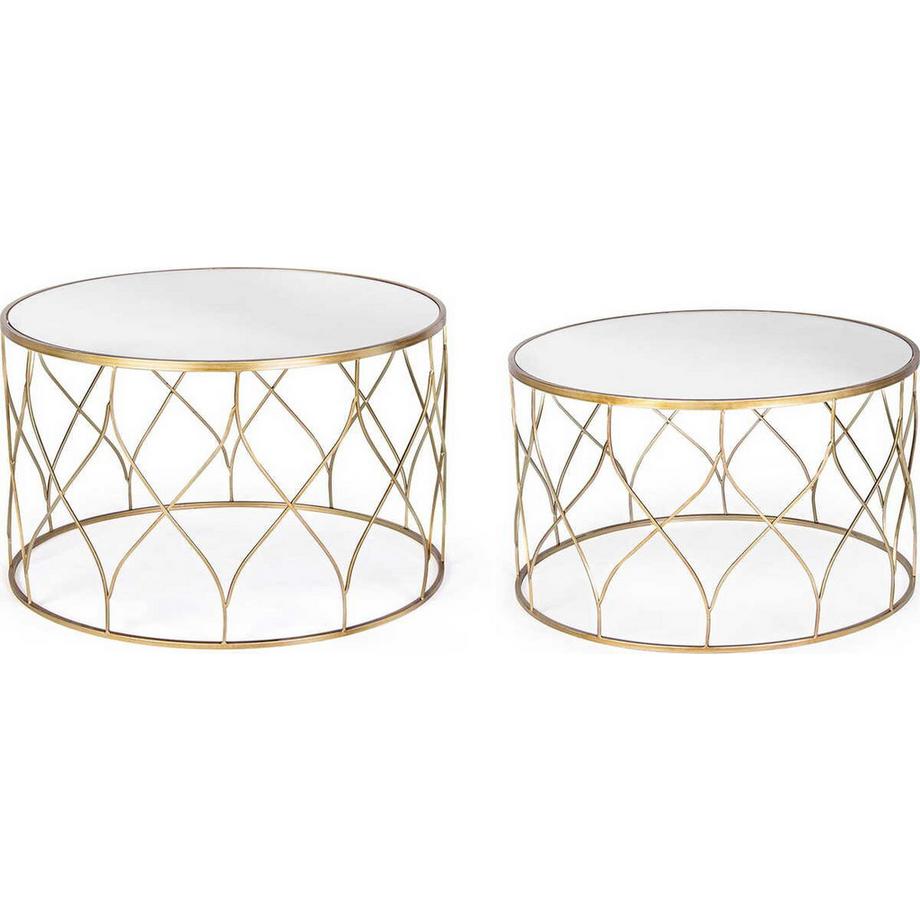 mutoni Table d&#039;appoint Elenor ronde J17 (lot de 2)  