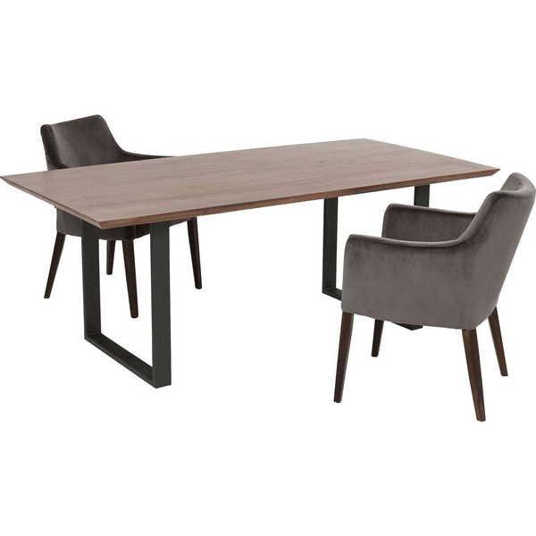 KARE Design Tisch Symphony Walnut Rohstahl 160x80cm  