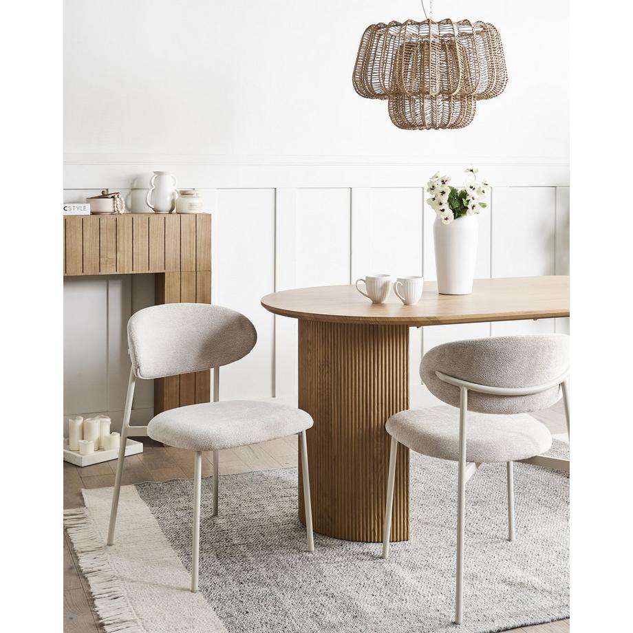 Beliani Lot de 2 chaises de salle à manger en Tissu chenille Minimaliste COWLEY  