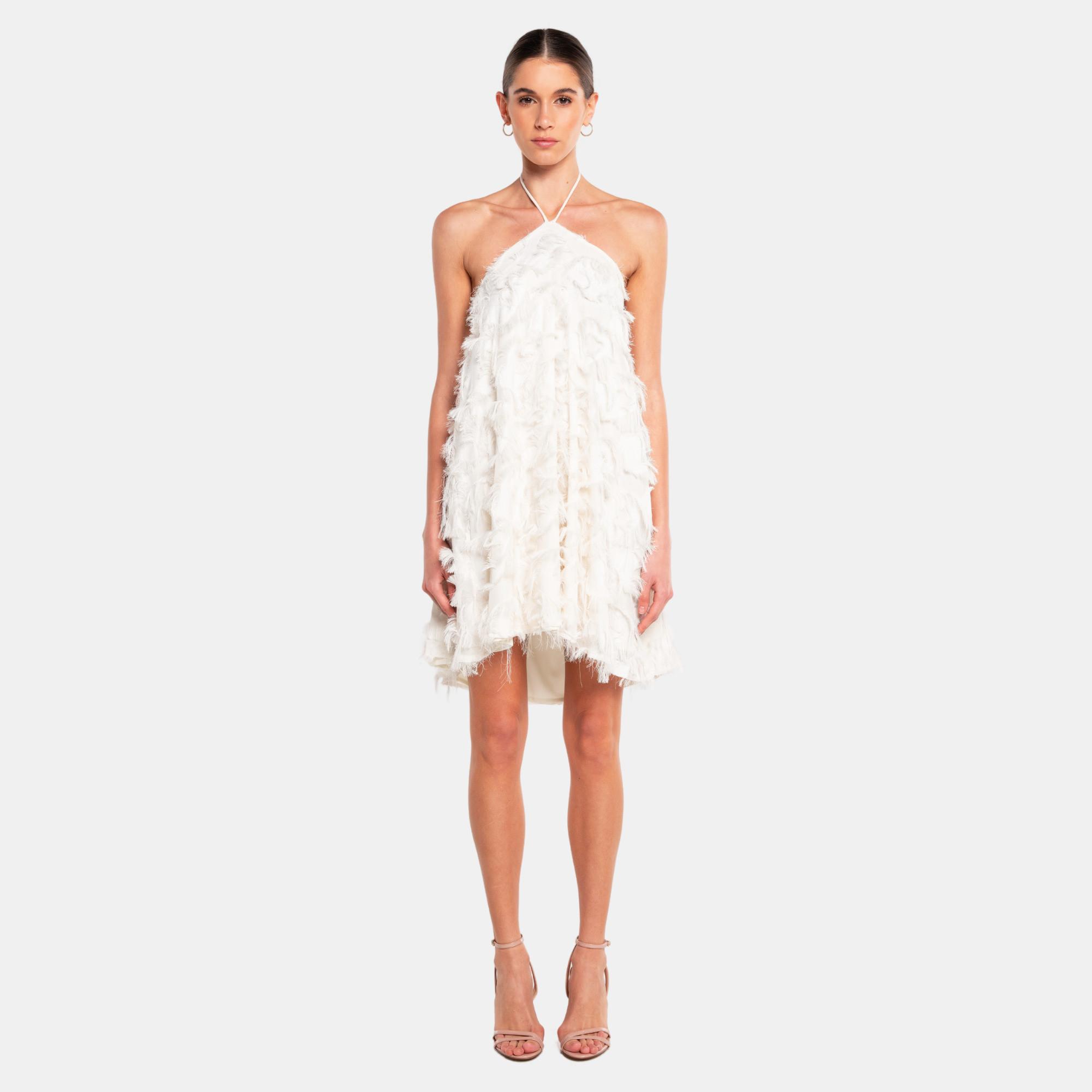 Image of Frankie Fringe Dress Damen Weiss S