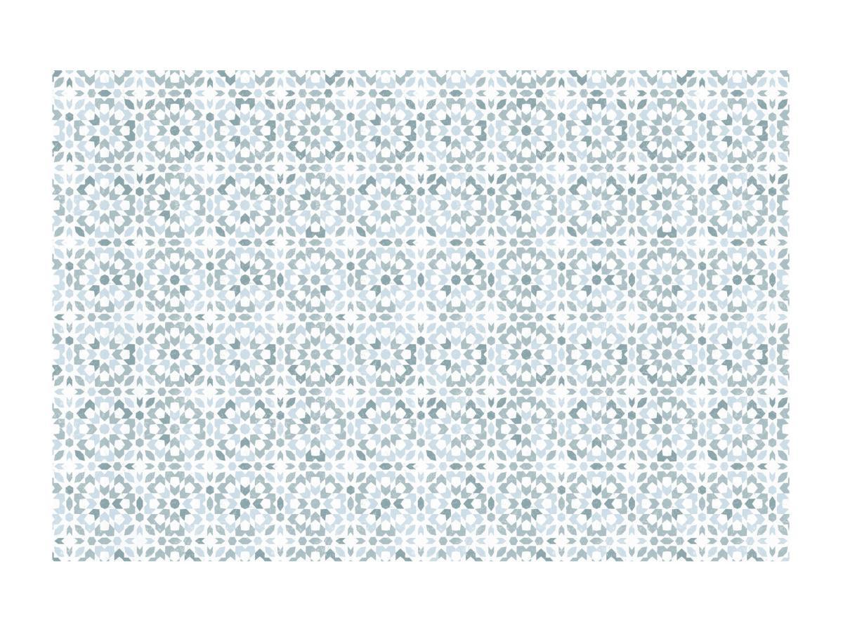 Image of Teppich - Vinyl - Fliesen-optik - 120 X 180 Cm - Blau & Weiß - Princy Unisex Blau 120x180 cm