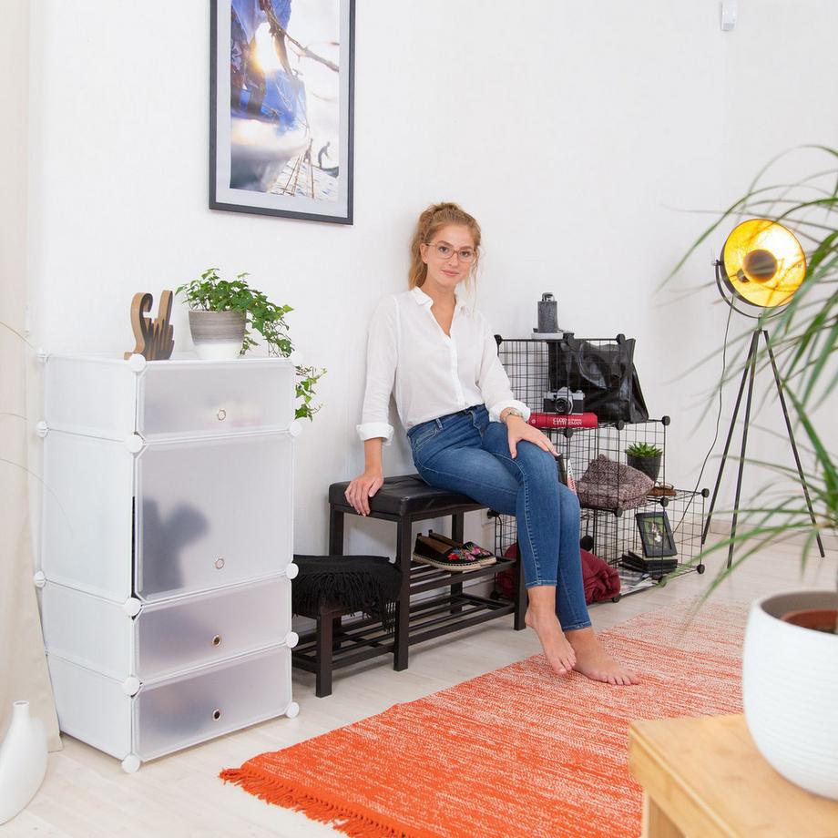 Northio Schuhregal aus Kunststoff mit 4 Fächern  