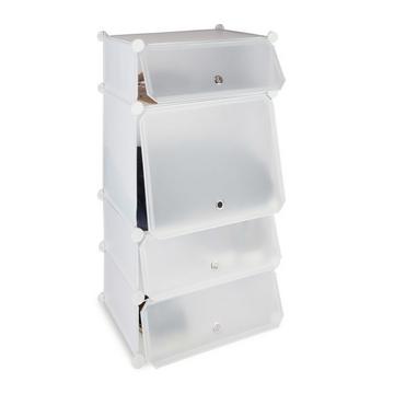 Ripiano per scarpe in plastica con 4 scomparti