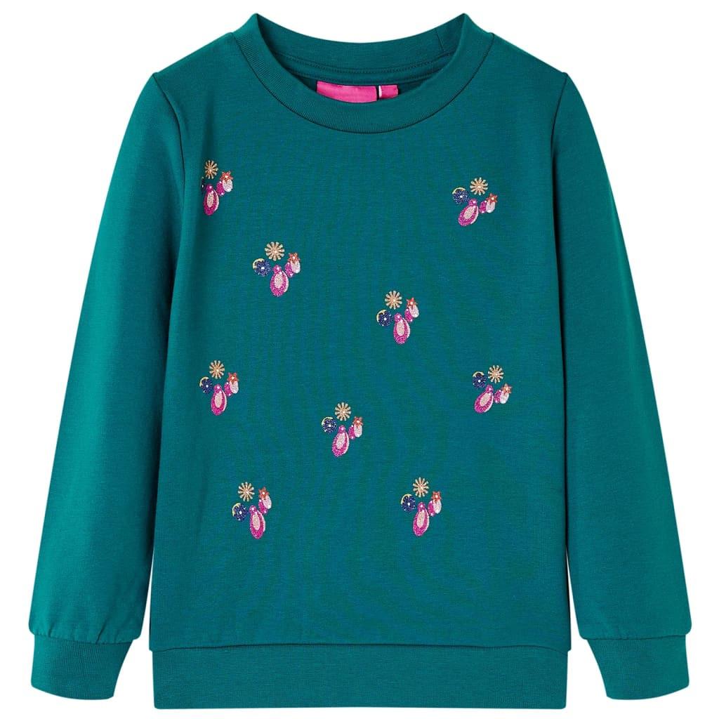 Image of Kinder Sweatshirt Baumwolle Mädchen Grün 104