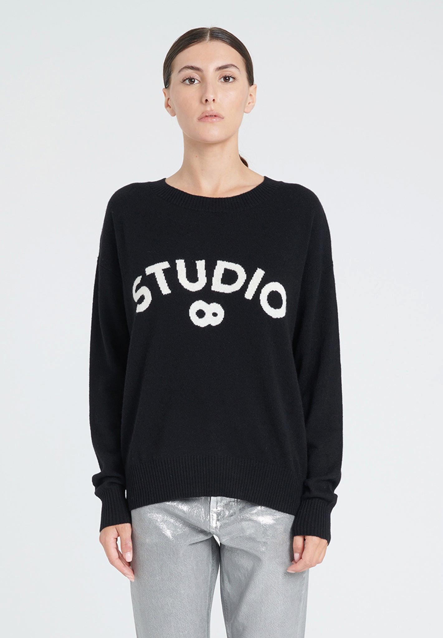 Image of Zaya 4 Pullover Mit Rundhalsausschnitt " Studio 8" - 100% Kaschmir Damen Schwarz M