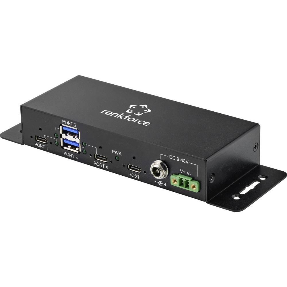 Renkforce  Renkforce Hub industriel 4x, USB 3 type C 