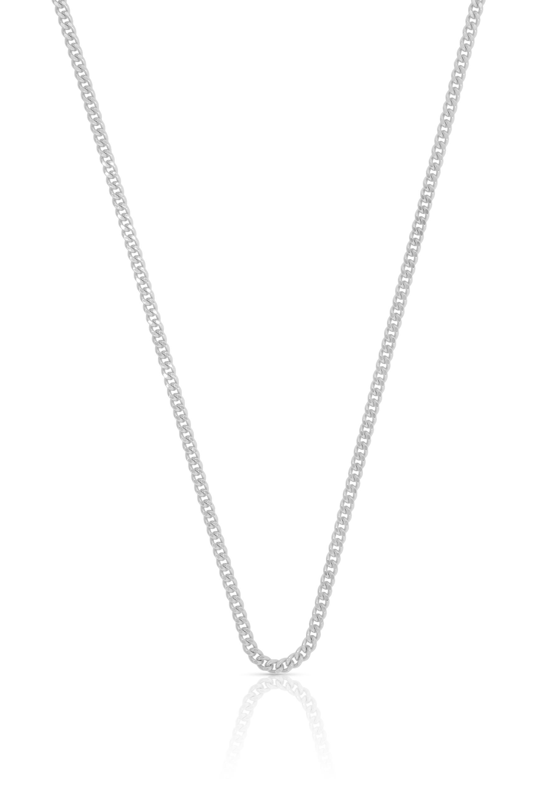 MUAU Schmuck  Collier gourmette or blanc 585, 1.7mm, 38cm 