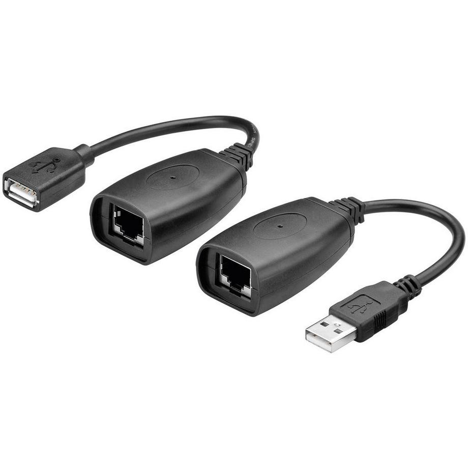 Goobay USB-Extender-Adapter Ethernet 40 m – Schwarz