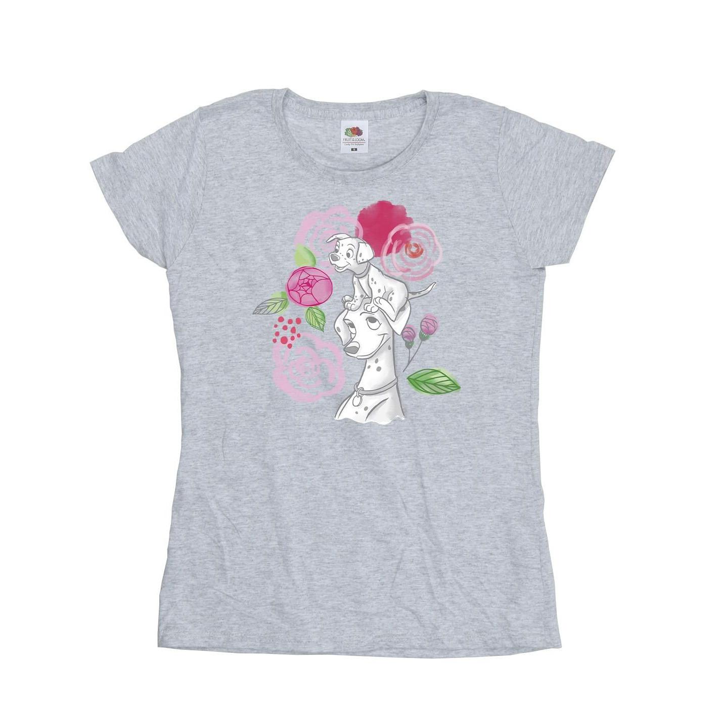 Image of 101 Dalmatians Flowers Tshirt Damen Grau S