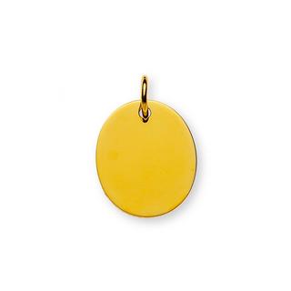 MUAU Schmuck  Pendentif plaque à  graver or jaune 750 ovale 16mm 