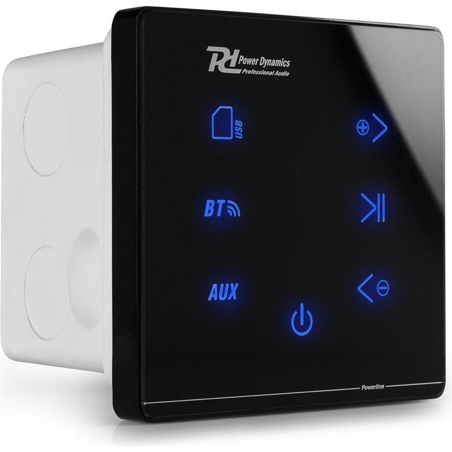 Power Dynamics  PL-A50B Wand-Einbauverstärker 2x 25W BT, schwarz 
