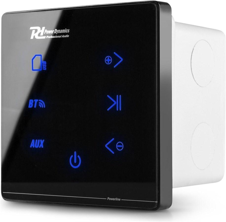 Power Dynamics  PL-A50B Wand-Einbauverstärker 2x 25W BT, schwarz 
