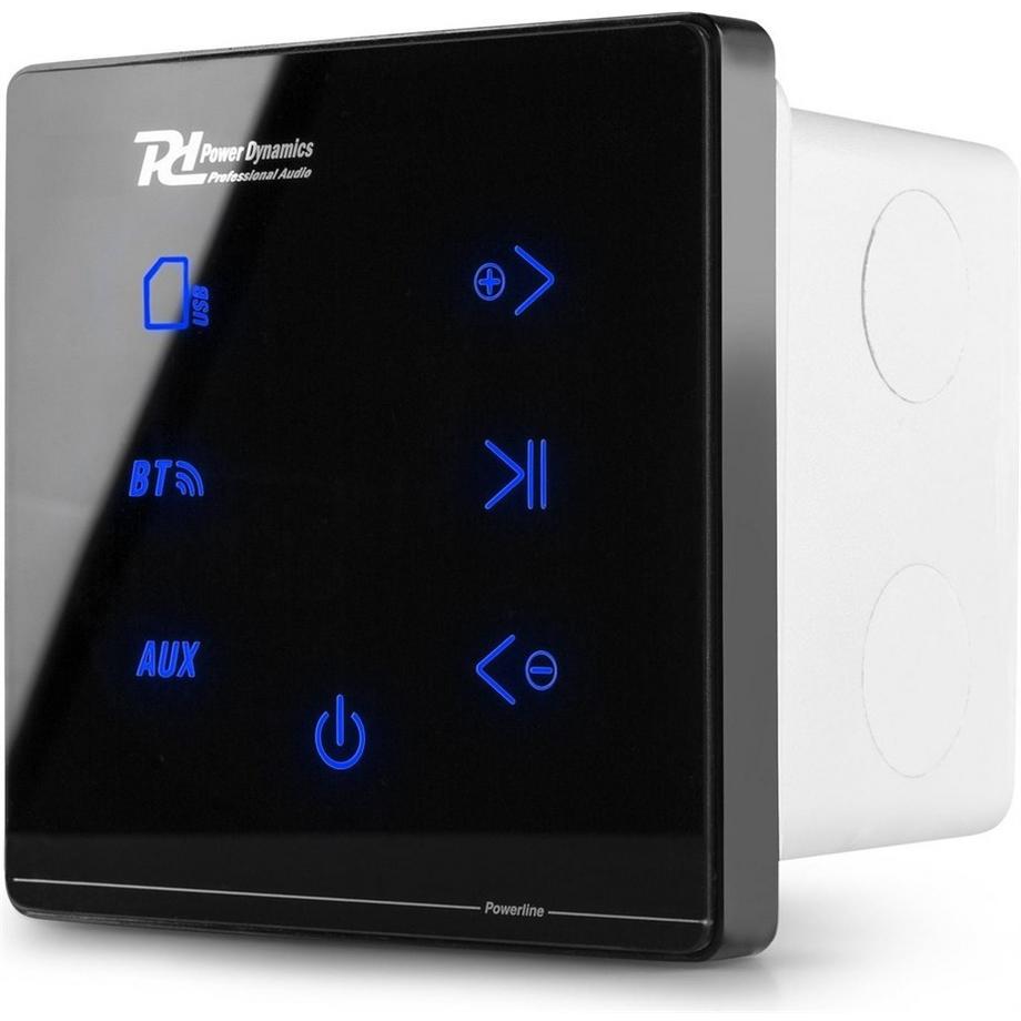 Power Dynamics  PL-A50B Wand-Einbauverstärker 2x 25W BT, schwarz 