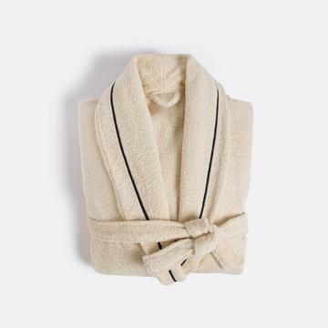 Peignoir adulte châle en coton peigné 400 g/m2