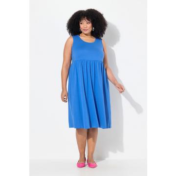 Abito dal taglio svasato e smanicato in jersey con tasche e scollo a girocollo