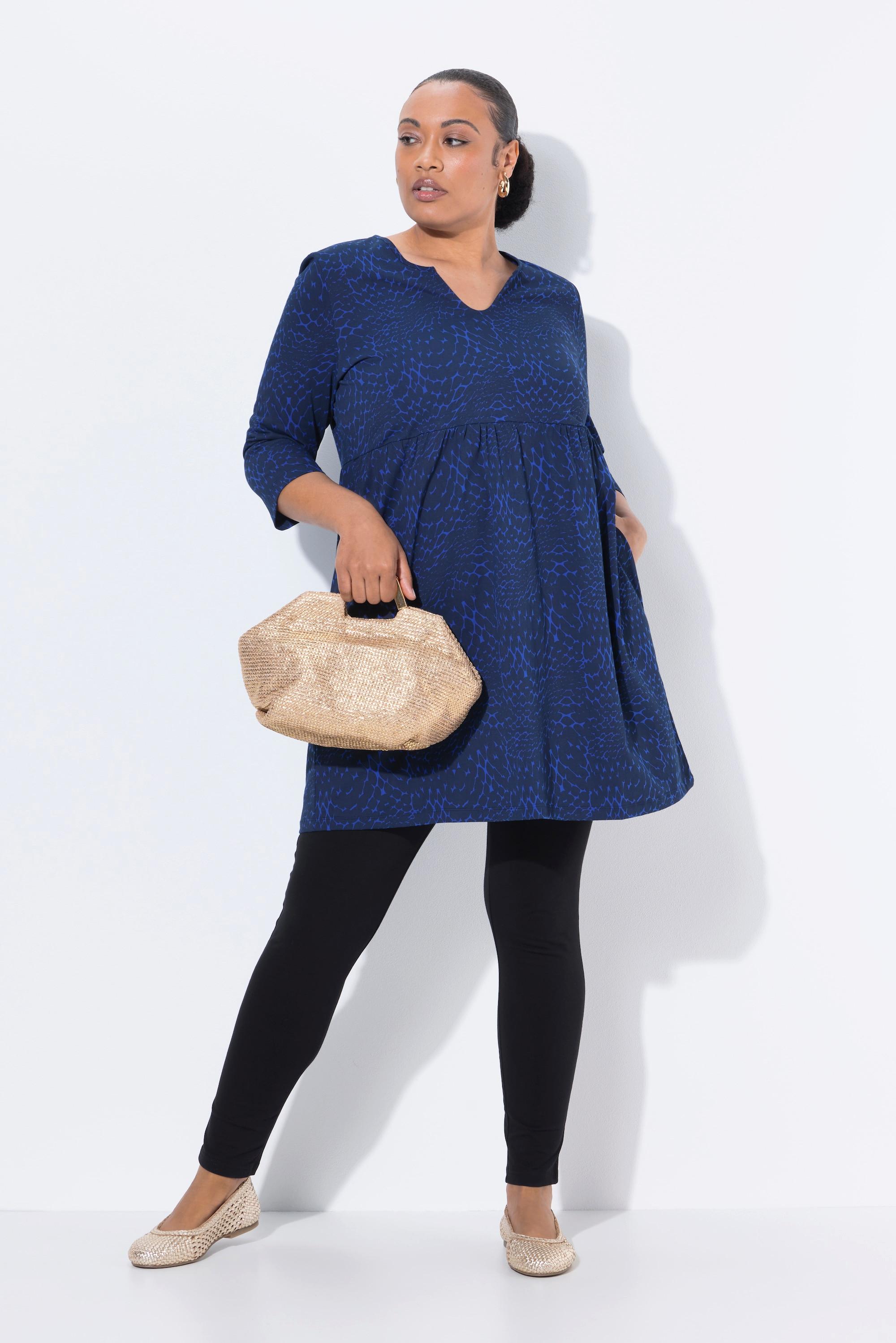 Ulla Popken Maglia lunga scollo tunisino linea ad A  