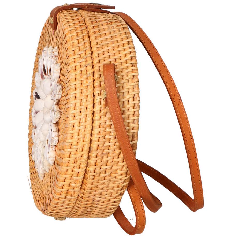 Gave Lux Borsa a tracolla rotonda intrecciata con decorazione a conchiglia  