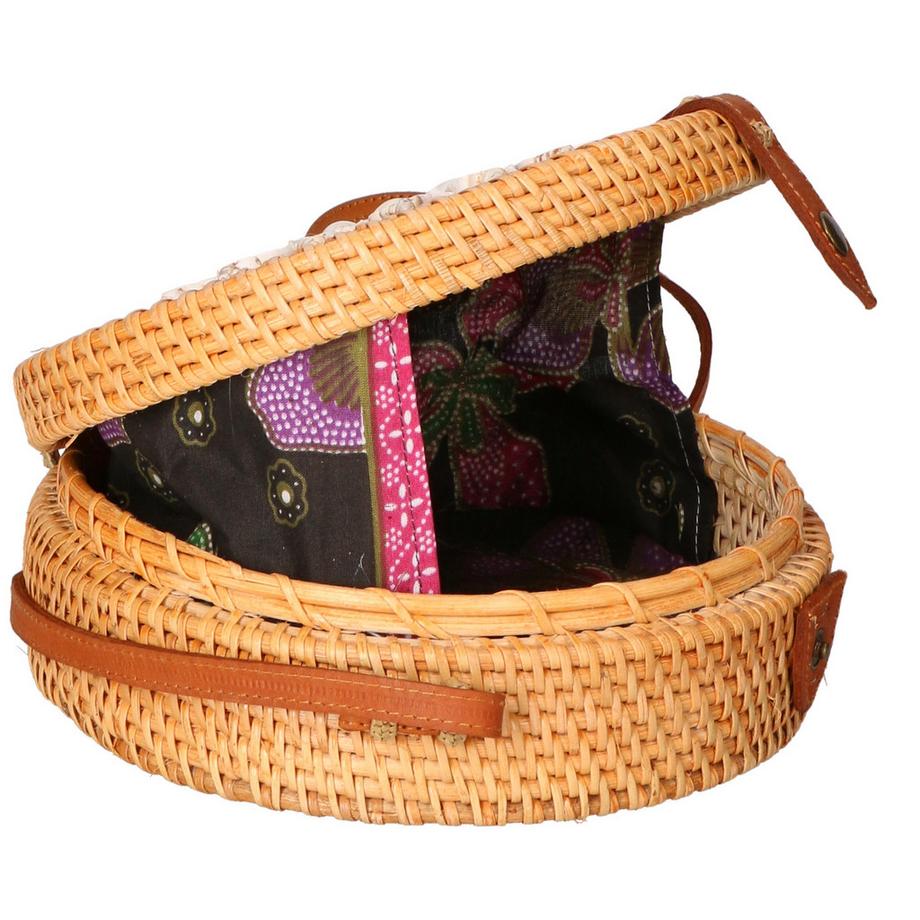 Gave Lux Borsa a tracolla rotonda intrecciata con decorazione a conchiglia  