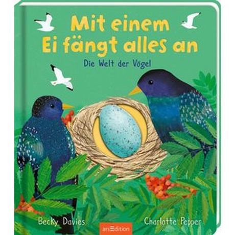 Mit einem Ei fängt alles an Davies, Becky; Pepper, Charlotte (Illustrationen); Jüngert, Pia (Übersetzung) Gebundene Ausgabe 