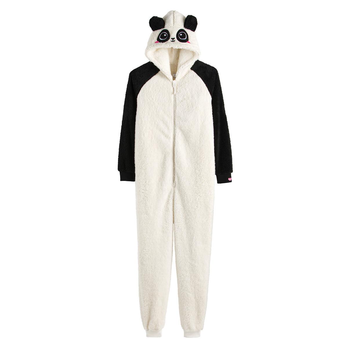 La Redoute Collections  Panda-Overall aus Fleece mit Kapuze 