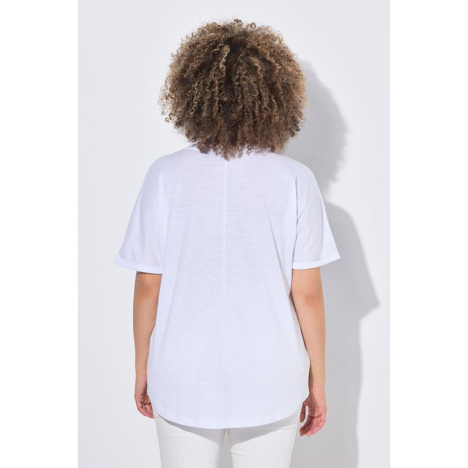 Ulla Popken Oversized Rundhals Halbarm T-Shirt Meerestiere Print  