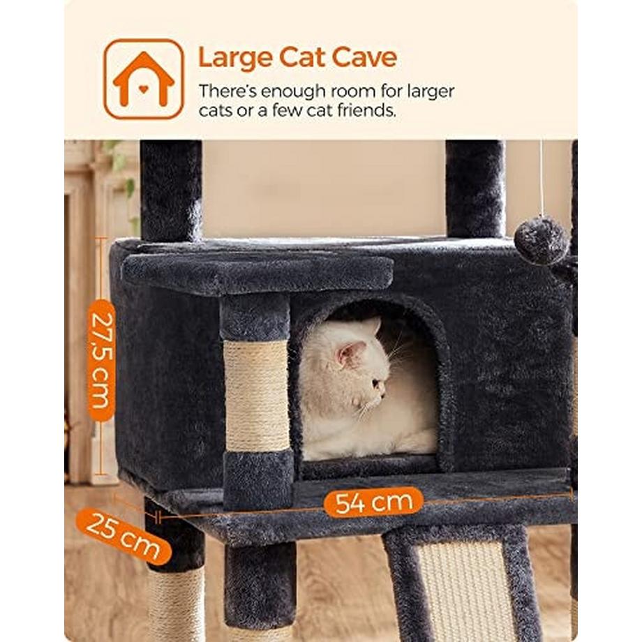 Pricenet  Arbre à chat extra haut : 172 cm, disposition en escalier, sûr et stable 