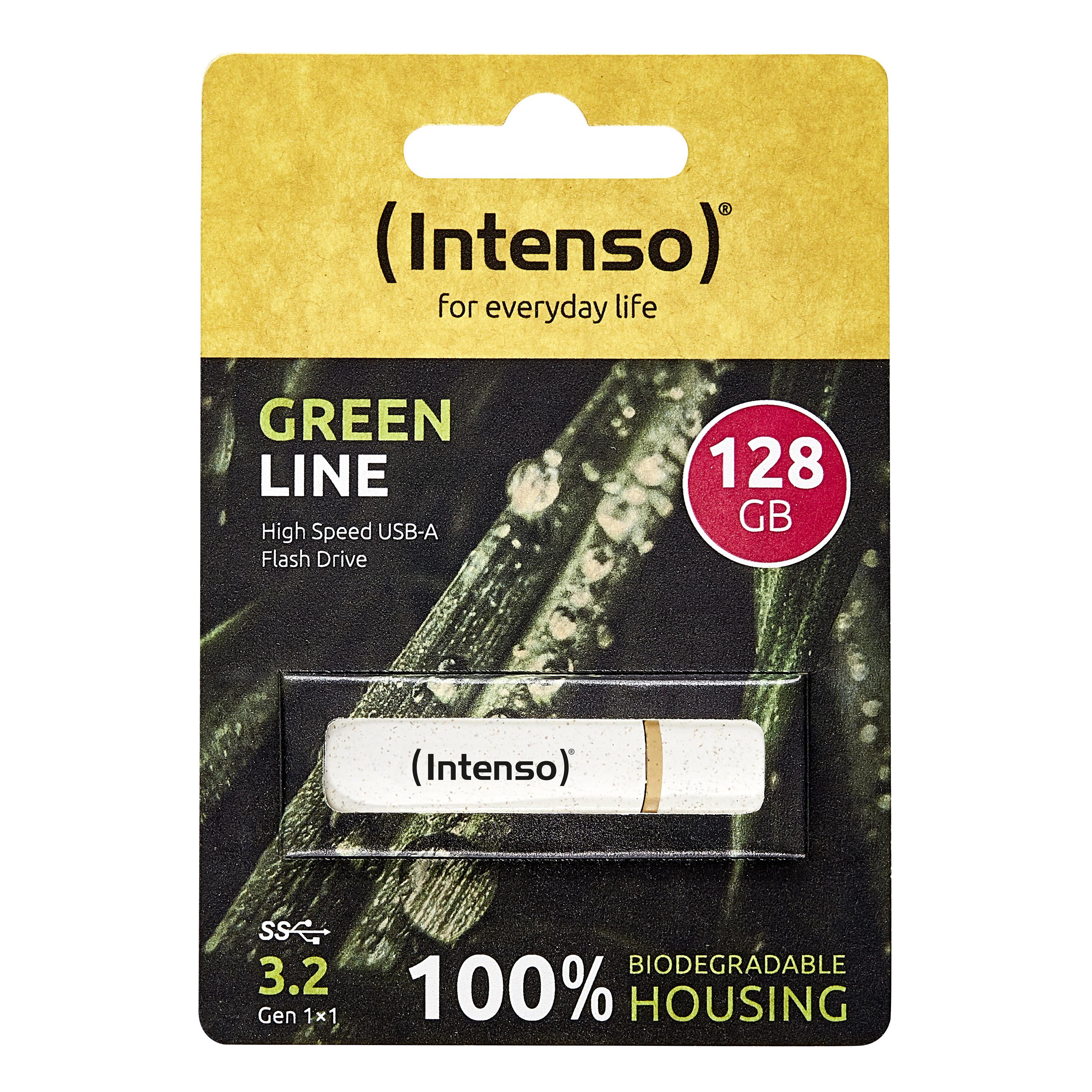 Intenso  Intenso Green Line USB-Stick 128 GB USB Typ-A 3.2 Gen 1 (3.1 Gen 1) Beige, Braun 