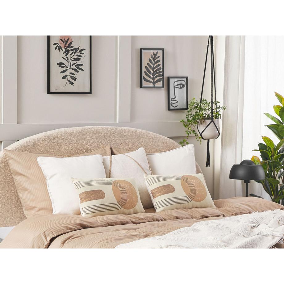 Beliani Dekokissen 2er Set aus Baumwolle Boho NASTURTIUM  