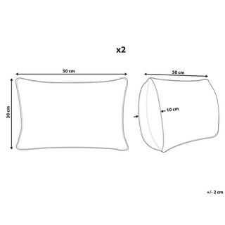 Beliani Dekokissen 2er Set aus Polyester Boho NASTURTIUM  