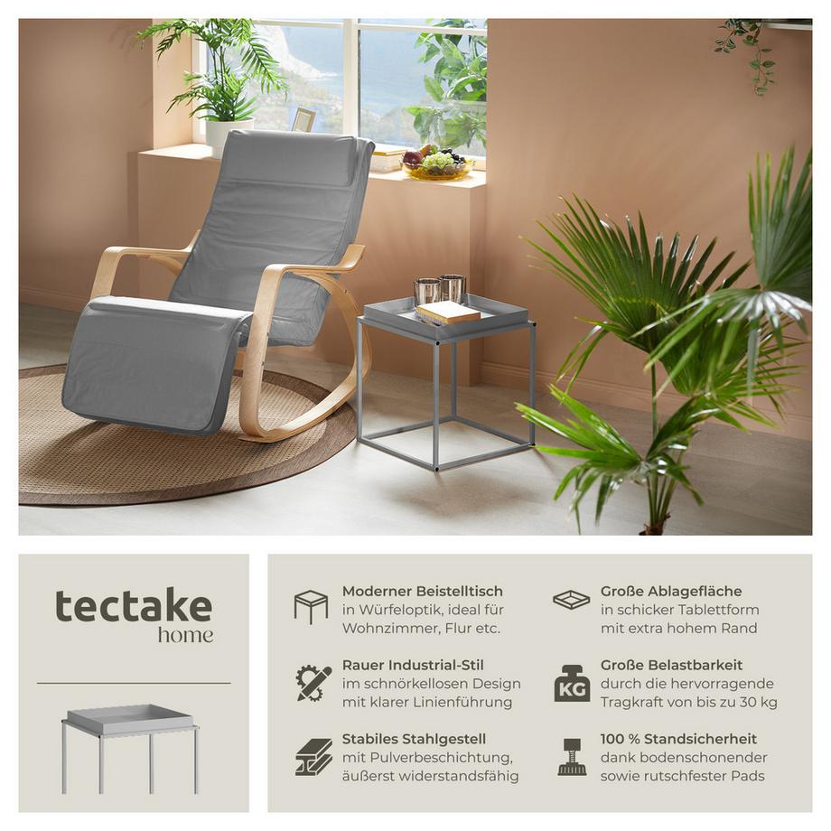 Tectake Table d'appoint CAMBRIDGE en acier  