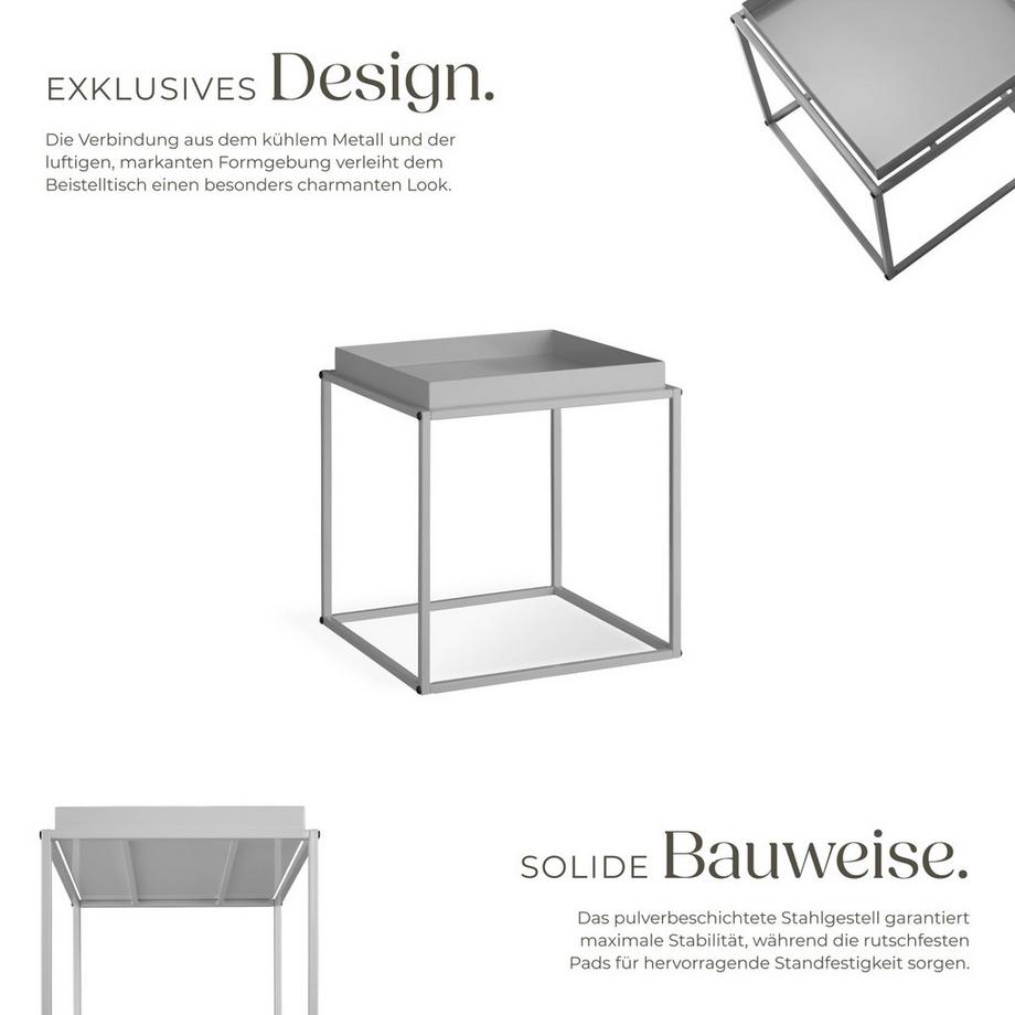 Tectake Table d'appoint CAMBRIDGE en acier  