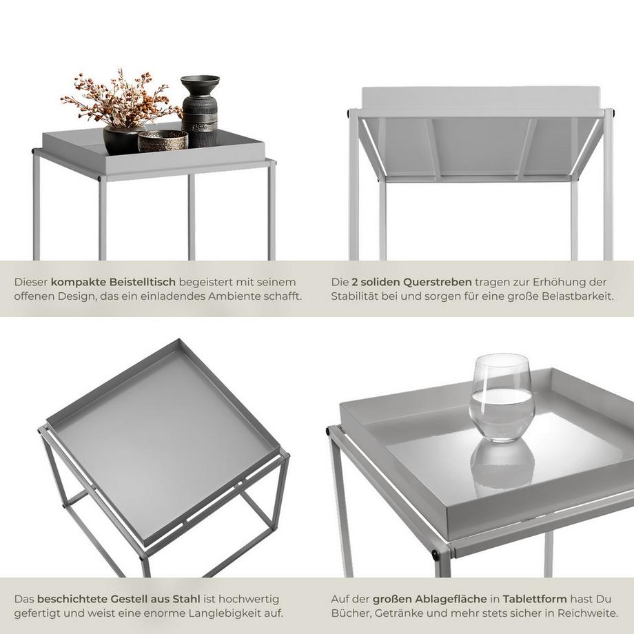 Tectake Table d'appoint CAMBRIDGE en acier  