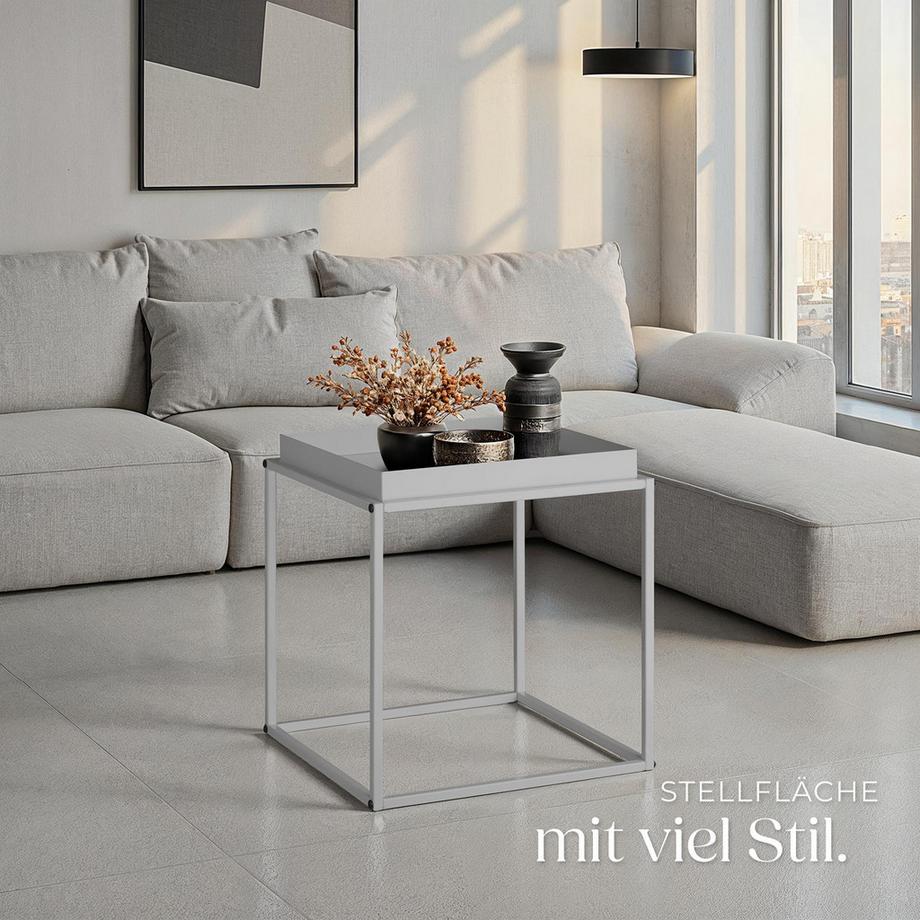 Tectake Tavolino Cambridge Acciaio  