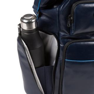 Piquadro B2 Revamp - Sac à dos pour ordinateur portable Fast Check avec compartiment pour iPad® et protection contre la pluie bleu  