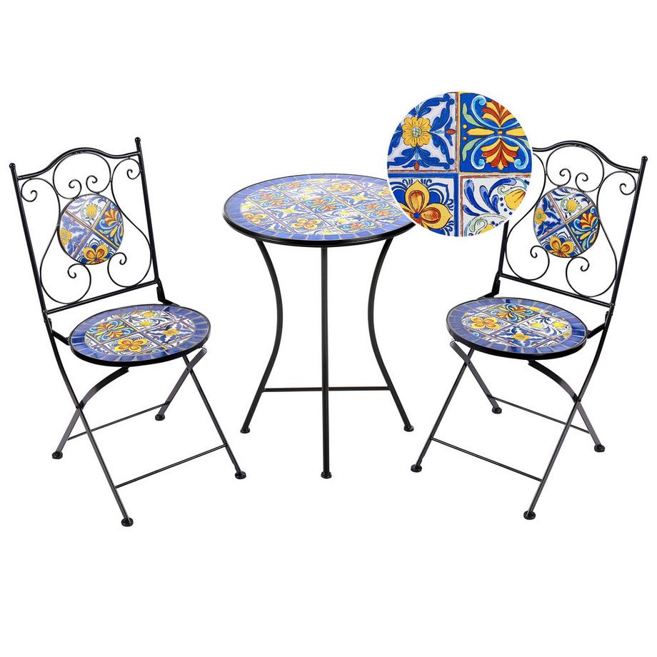 Beliani Bistro Set aus Eisen Mediterran CORIANO  