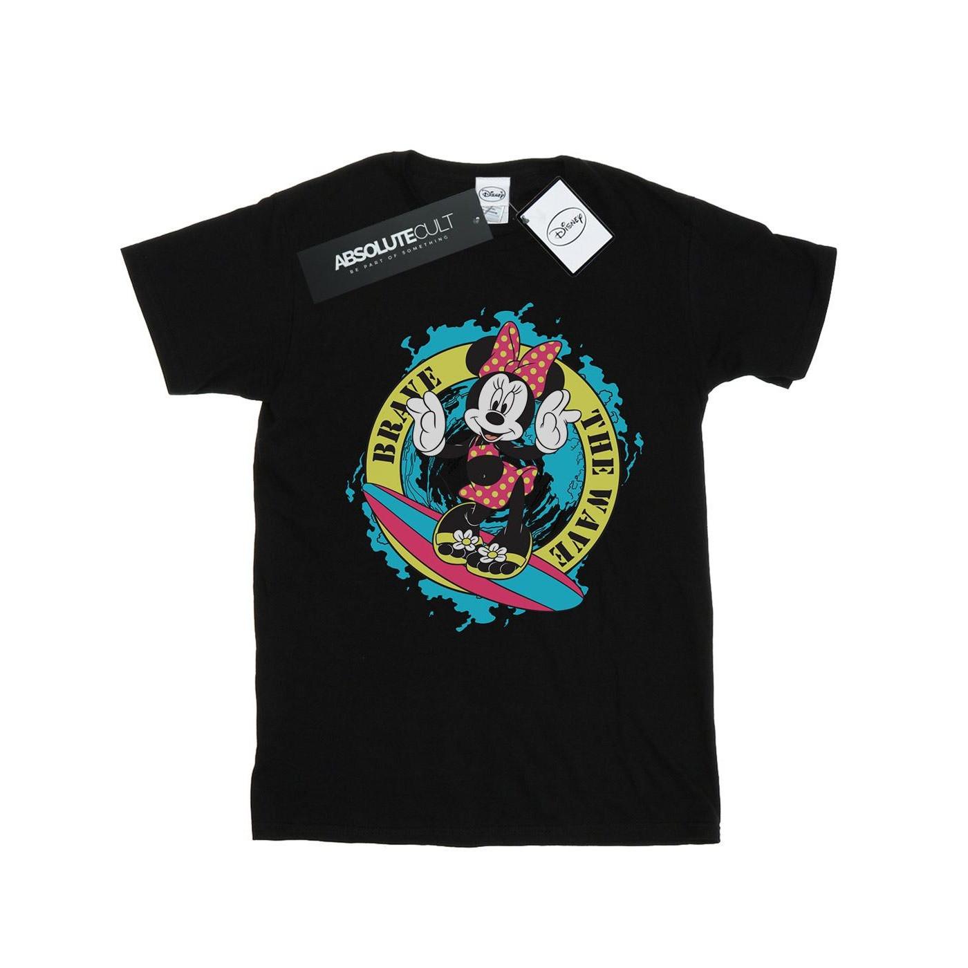 Image of Minnie Mouse Brave The Wave Tshirt Damen Schwarz M