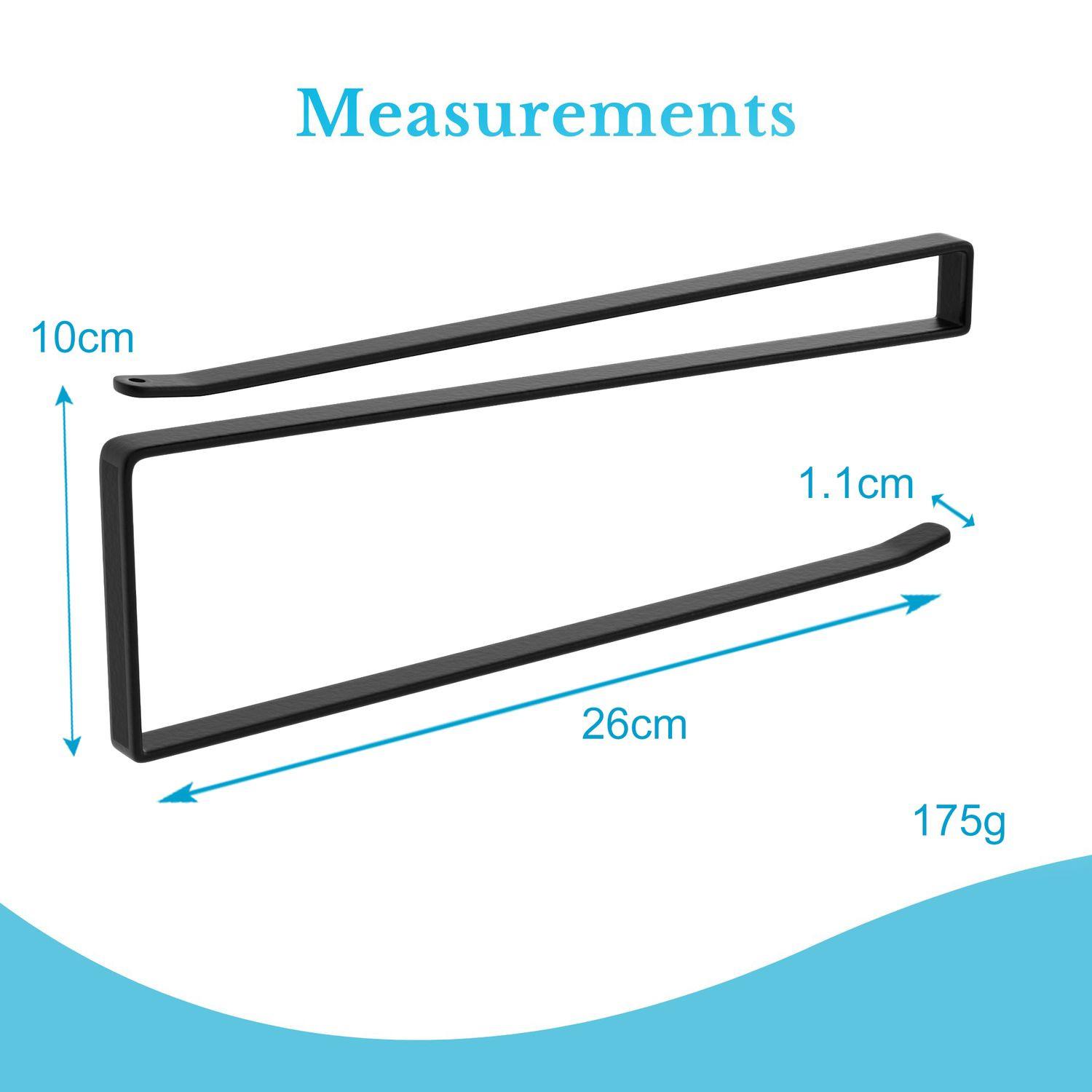 INTIRILIFE - Lot De 2 Porte-rouleaux En Z Noir - Support Sans Perçage Pour Rouleau Papier, Armoire, Porte
