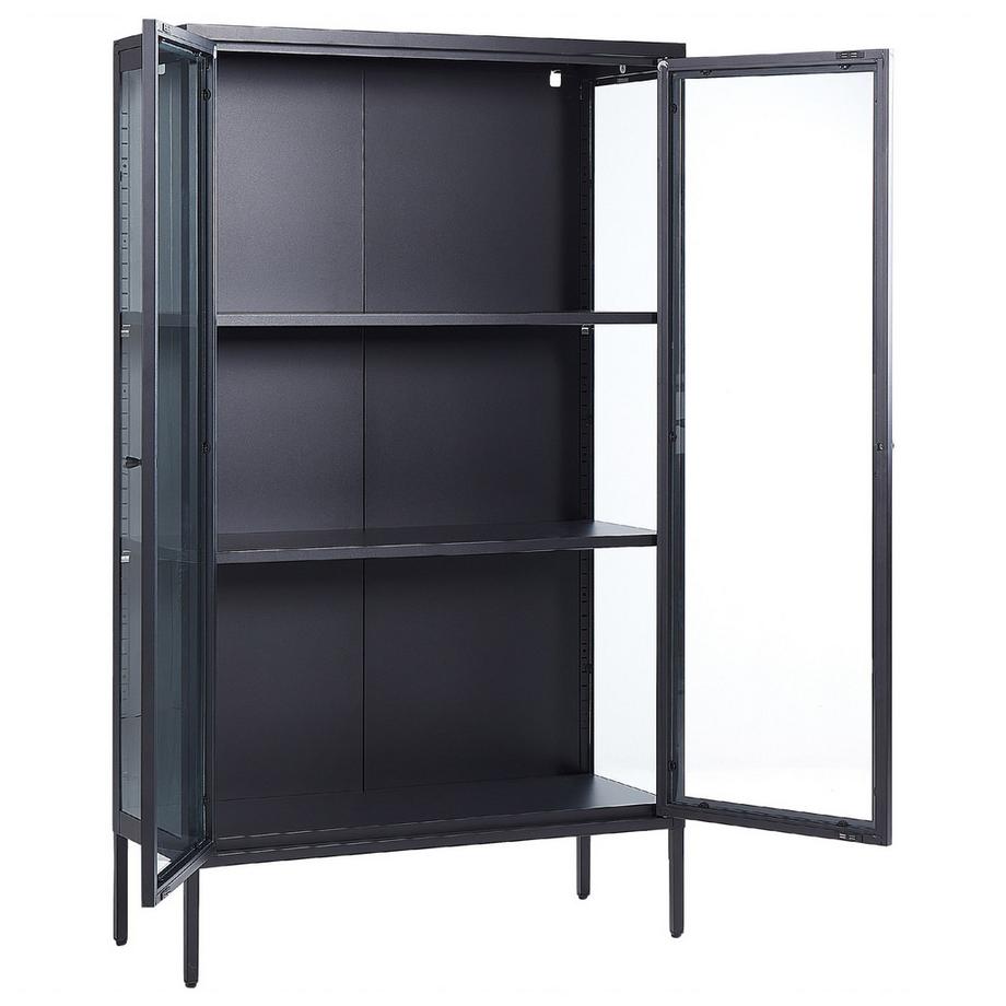 Beliani Vitrine en verre en Acier  NASH  